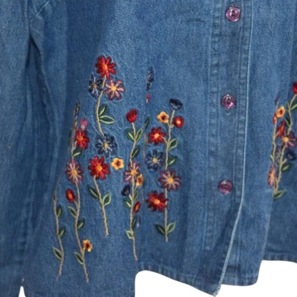 NWT Vintage PHD Paul Harris Design Blue Jean Denim Embroidered Jacket NOS - Picture 6 of 6